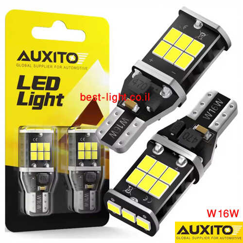 זוג נורות לד לרכב AUXITO W16W 6000K
