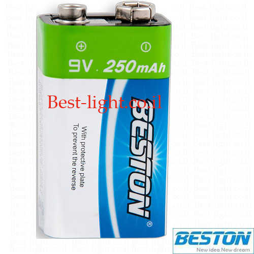 סוללת נטענת BESTON 9V 250mA