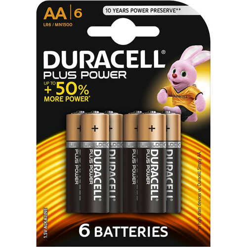 שישיית סוללות אצבע Duracell Plus Power AA