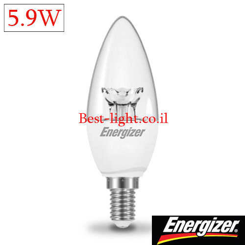 נורת לד נר שקוף Energizer E14 6W 3000k