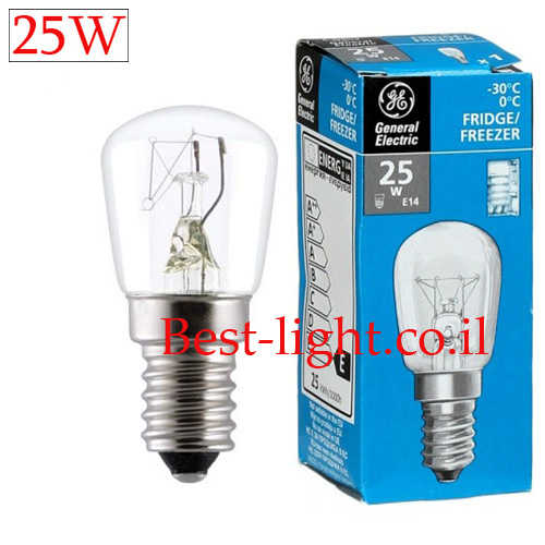 נורת פיגמי למקרר General Electric E14 25W