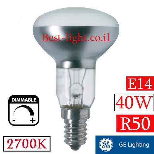 נורת ספוט רפלקטור להט General Electric R50 E14 40W