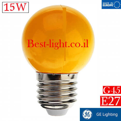 נורת כדור ליבון אור כתום General Electric G45 E27 15W
