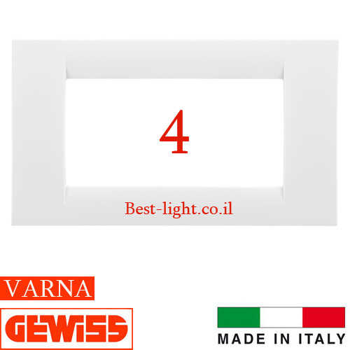 מסגרת לבנה 4 מודול Gewiss VIRNA דגם GW22104