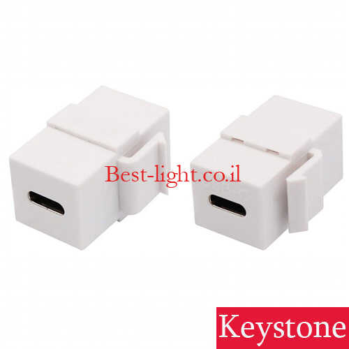 מתאם USB Type C נקבה-נקבה לשקע קיסטון