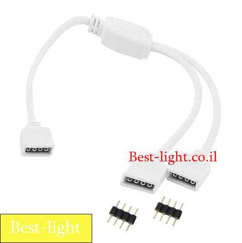 כבל מפצל נקבה 1:2 לפס לד  RGB