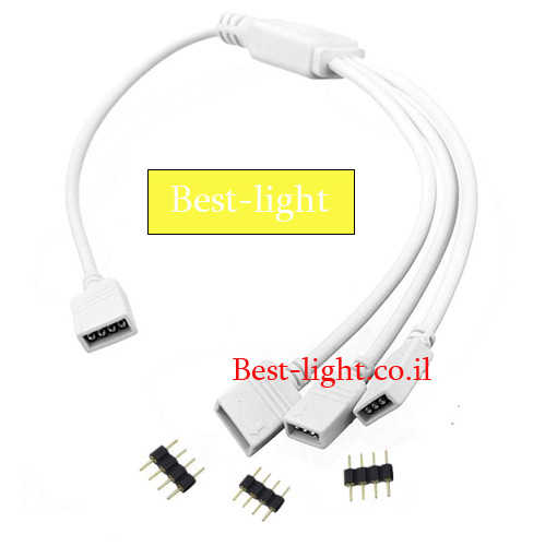 כבל מפצל נקבה 1:3 לפס לד RGB