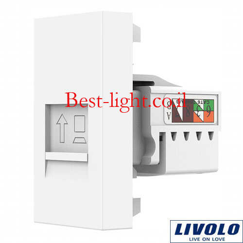 שקע רשת RJ45 CAT6 לבן LIVOLO
