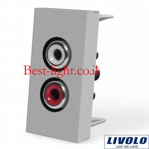 שקע אודיו RCAx2 אפור Livolo