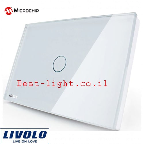 מפסק טאץ' 1 מגע לבן Livolo דגם VL-C301-WH