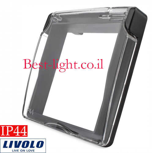 כיסוי מוגן מים שחור IP44 לשקע Livolo