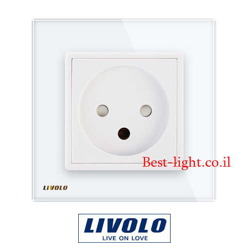 שקע חשמל ישראלי לבן Livolo דגם VL-C7C1IL