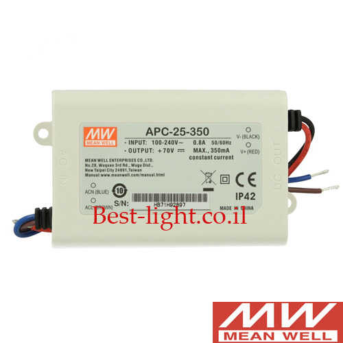 דרייבר זרם קבוע Meanwell 25W 350mA 25-70V  דגם APC-25-350