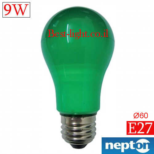 נורת לד אור ירוק NEPTON A60 E27 9W