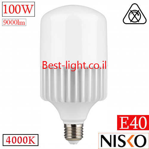 נורת לד בהספק גבוה NISKO E40 100W 4000k