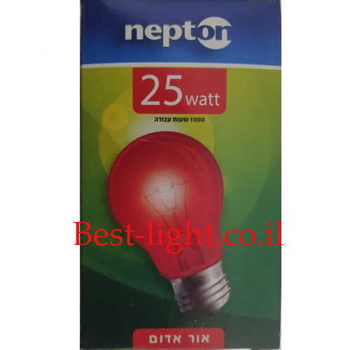 נורת ליבון אור אדום Neptun A60 25W