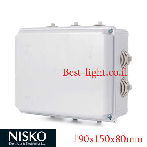 קופסת חיבורים מלבנית Nisko 190x150x80mm IP55