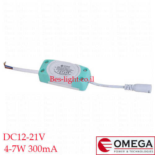 דרייבר לגוף תאורה OMEGA 4-7W 300mA 12-21V