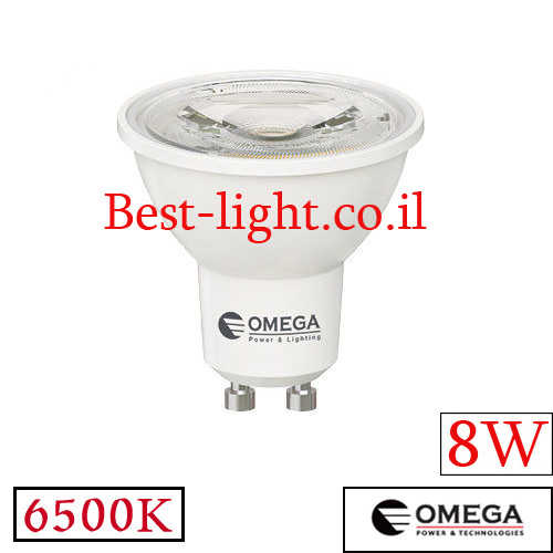 נורת דקרויקה לד OMEGA GU10 8W 6500k