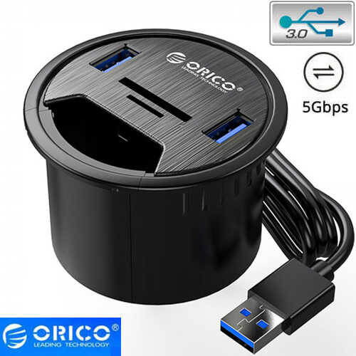רכזת 3.0 USB שולחני עם קורא כרטיסים Orico דגם -DESK-2UST