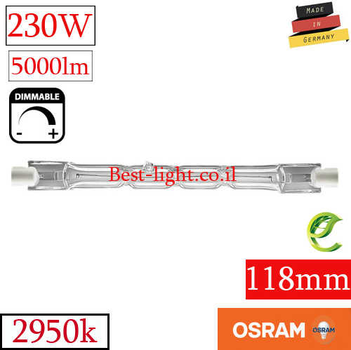נורת הלוגן קוורץ  OSRAM ECO R7s 118mm 230W