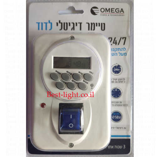 טיימר דיגיטלי שבועי לדוד התקנה על הטיח ONEGA
