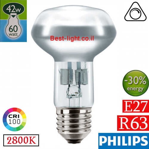 נורת רפלקטור הלוגן Philips EcoClassic R63 E27 42W
