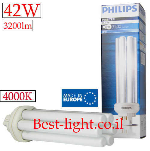 נורת פלורסנט Philips PL 42W 4000k GX24q-4