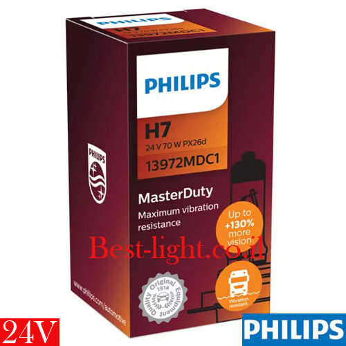 נורה ראשית למשאית Philips MasterDuty 24V H7 70W