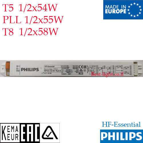 משנק אלקטרוני לנורות פלורסנט Philips T8 1/2 58W