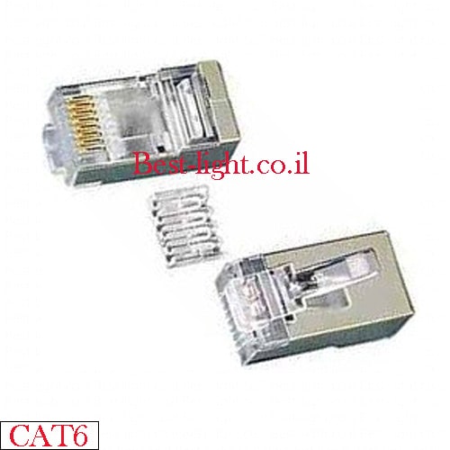 קונקטור RJ45 CAT6 מסוכך + אינסרט - 10 יחידות