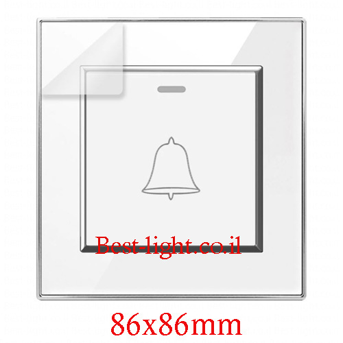 פעמון דלת מואר 86mm לבן