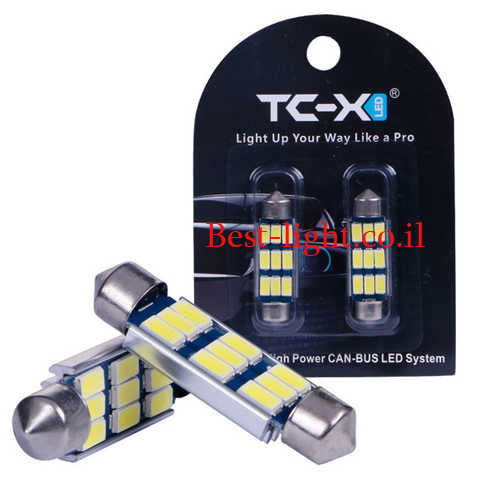 זוג נורות לד בננה לרכב TC-X C5W 31mm