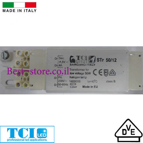 שנאי לינארי TCI AC-DC 12V 50W דגם STR 50/12