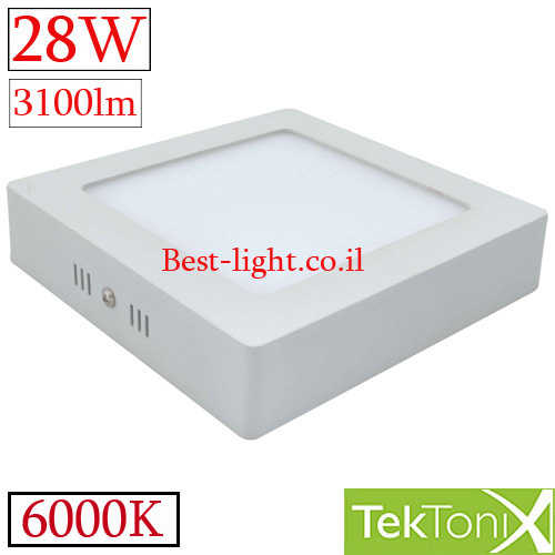 צמוד תקרה לד מרובע TekTonix 28W 6000k 300mm