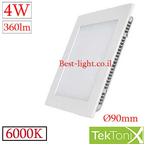 שקוע תקרה לד מרובע TekTonix 4W 6000k 90mm