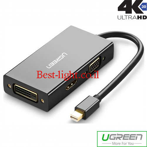 כבל ממיר Mini DP ל- Ugreen HDMI DVI-D VGA דגם MD114