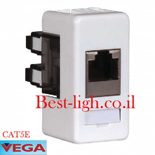 שקע רשת מסוכך RJ45 Cat5e תואם גוויס VEGA