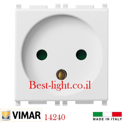 שקע כוח ישראלי לבן Vimar 14240 סדרת PLANA