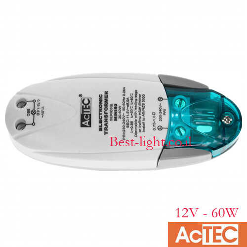 שנאי אלקטרוני AcTEC 12V 20-60W