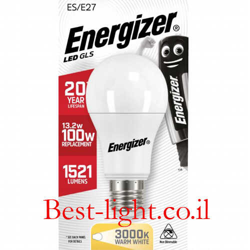 נורת לד Energizer A60 E27 13.2W 3K 1521lm