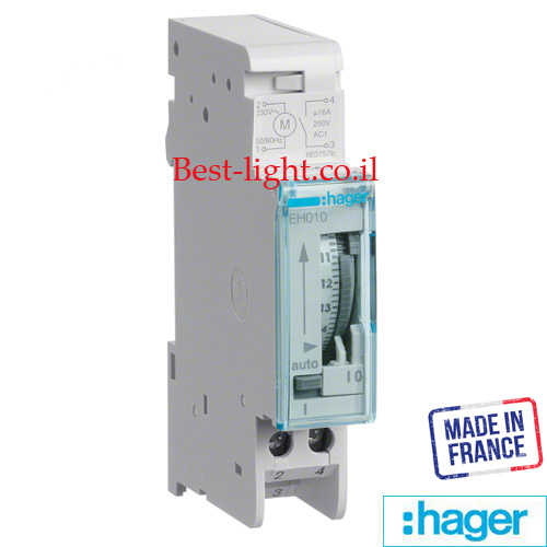 שעון שבת צר על הלוח hager דגם EH010