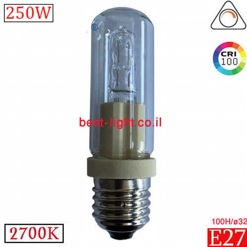 נורת הלוגן שקופה JDD E27 250W 2700k