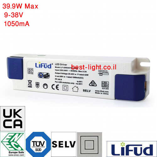 דרייבר לד LIFUD 39.9W 9-38V 1050mA