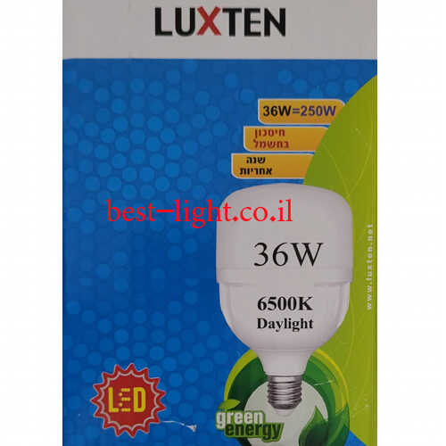נורת לד בהספק גבוה LUXTEN T110 E27 36W 3000k