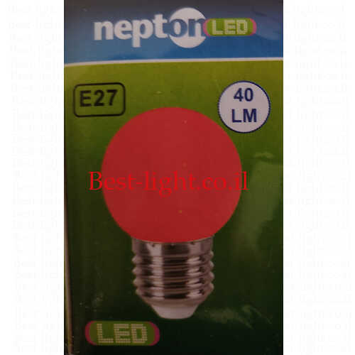 נורת כדור לד אור אדום Neptun G45 E27 2W