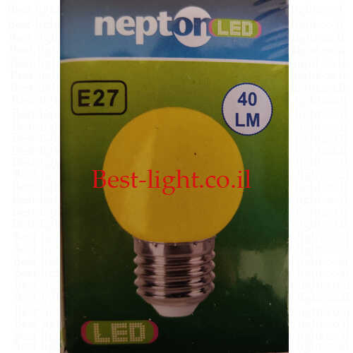 נורת כדור לד אור צהוב Neptun G45 E27 2W