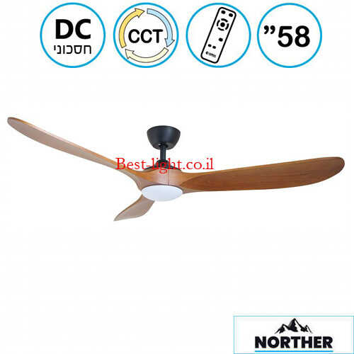 מאוורר תקרה דקורטיבי עץ כהה  NORTHER 58