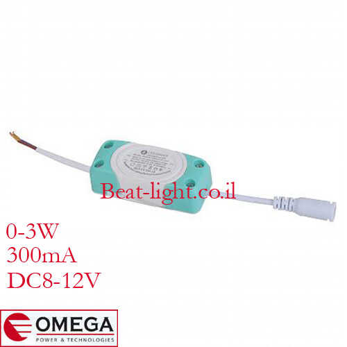 דרייבר זרם קבוע OMEGA 3W 300mA 8-12V