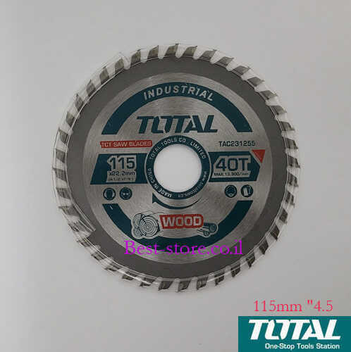 דיסק לחיתוך עץ TOTAL TAC231255 4.5